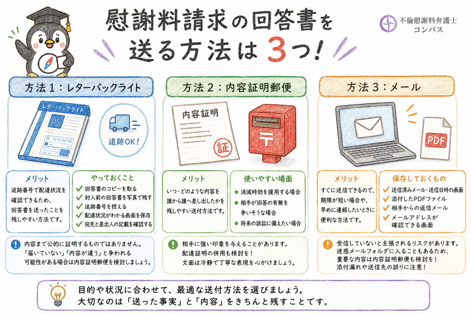 ７章　慰謝料請求の回答書の送付方法